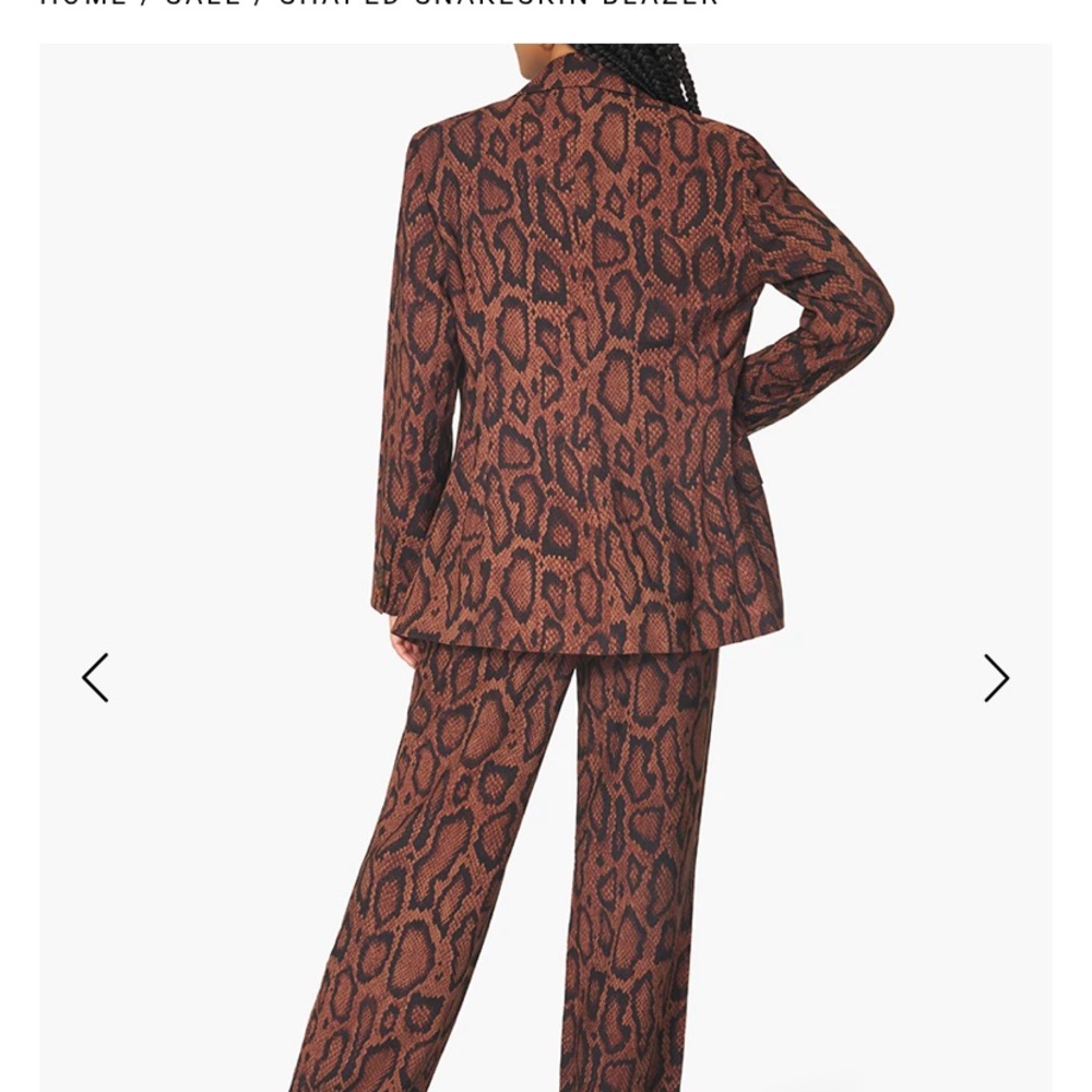 NWT WeWoreWhat Brown Cognac Snake Python Oversized Boyfriend Blazer Sz 8 - Picture 6 of 7